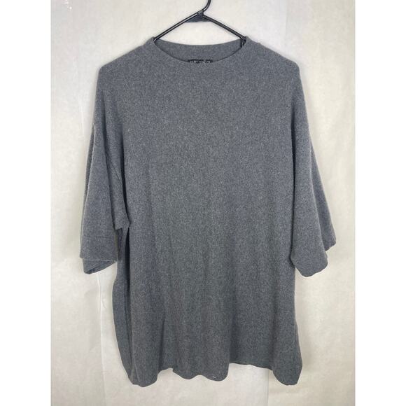 Eileen Fisher Womens Grey 100% Wool Short Sleeved Tunic Top Size XS - Picture 1 of 8